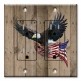 Printed 2 Gang Decora Duplex Receptacle Outlet with matching Wall Plate - Eagle with Flag