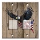 Printed Decora 2 Gang Rocker Style Switch with matching Wall Plate - Eagle with Flag