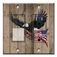 Printed 2 Gang Decora Switch - Outlet Combo with matching Wall Plate - Eagle with Flag