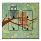 Printed 2 Gang Decora Duplex Receptacle Outlet with matching Wall Plate - Whimsical Owls