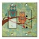 Printed 2 Gang Decora Switch - Outlet Combo with matching Wall Plate - Whimsical Owls