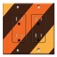 Printed 2 Gang Decora Duplex Receptacle Outlet with matching Wall Plate - Bold Fall Stripes