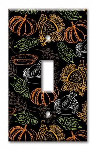 Art Plates - Decorative OVERSIZED Switch Plate - Outlet Cover - Thanksgiving
