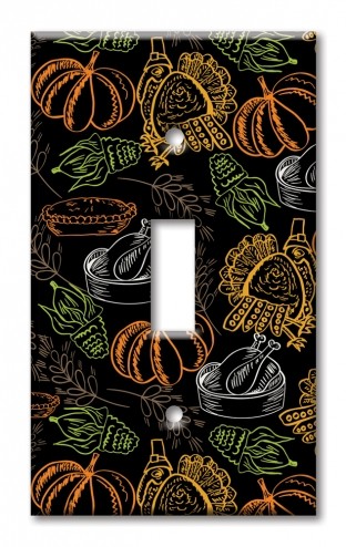 Art Plates - Decorative OVERSIZED Switch Plate - Outlet Cover - Thanksgiving