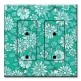 Printed 2 Gang Decora Duplex Receptacle Outlet with matching Wall Plate - Green Flowers