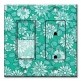 Printed 2 Gang Decora Switch - Outlet Combo with matching Wall Plate - Green Flowers