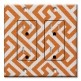 Printed 2 Gang Decora Duplex Receptacle Outlet with matching Wall Plate - Orange Maze
