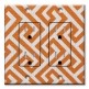 Printed 2 Gang Decora Duplex Receptacle Outlet with matching Wall Plate - Orange Maze
