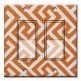 Printed Decora 2 Gang Rocker Style Switch with matching Wall Plate - Orange Maze