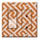 Printed 2 Gang Decora Switch - Outlet Combo with matching Wall Plate - Orange Maze