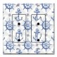 Printed 2 Gang Decora Duplex Receptacle Outlet with matching Wall Plate - Nautical
