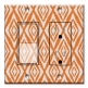 Printed 2 Gang Decora Switch - Outlet Combo with matching Wall Plate - Orange Diamonds