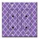 Printed 2 Gang Decora Duplex Receptacle Outlet with matching Wall Plate - Purple Geometric