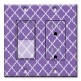Printed 2 Gang Decora Switch - Outlet Combo with matching Wall Plate - Purple Geometric