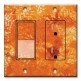 Printed 2 Gang Decora Switch - Outlet Combo with matching Wall Plate - Fall Tie Dye