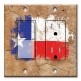 Printed 2 Gang Decora Switch - Outlet Combo with matching Wall Plate - Vintage Texas Flag
