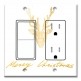 Printed 2 Gang Decora Switch - Outlet Combo with matching Wall Plate - Gold Antlers