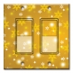Printed Decora 2 Gang Rocker Style Switch with matching Wall Plate - Gold Snow Flakes
