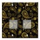 Printed Decora 2 Gang Rocker Style Switch with matching Wall Plate - Gold Paisley