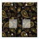 Printed Decora 2 Gang Rocker Style Switch with matching Wall Plate - Gold Paisley