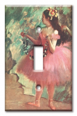 Art Plates - Decorative OVERSIZED Wall Plate - Outlet Cover - Degas: Dancer in Rose Dress