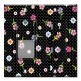 Printed 2 Gang Decora Switch - Outlet Combo with matching Wall Plate - Flowers and Polka Dots