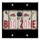 Printed Decora 2 Gang Rocker Style Switch with matching Wall Plate - BBQ Zone