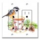 Printed 2 Gang Decora Duplex Receptacle Outlet with matching Wall Plate - Bird At Tea Time