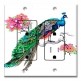 Printed 2 Gang Decora Duplex Receptacle Outlet with matching Wall Plate - Colorful Peacock