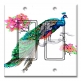 Printed Decora 2 Gang Rocker Style Switch with matching Wall Plate - Colorful Peacock