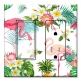 Printed 2 Gang Decora Switch - Outlet Combo with matching Wall Plate - Flamingos