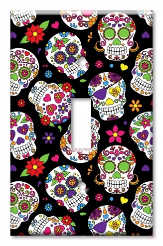 Art Plates - Decorative OVERSIZED Wall Plates & Outlet Covers - Day of the Dead Skulls