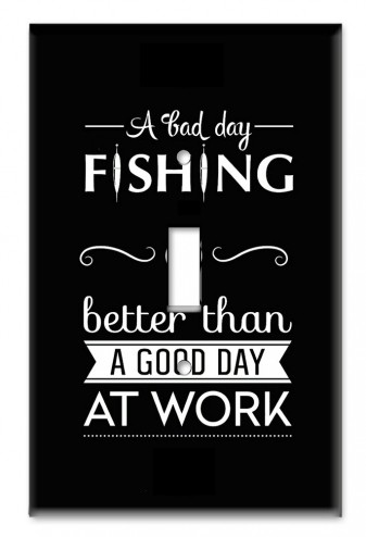 Art Plates - Decorative OVERSIZED Wall Plates & Outlet Covers - Bad Day Fishing