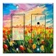 Printed 2 Gang Decora Switch - Outlet Combo with matching Wall Plate - Field of Lilies