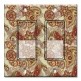 Printed Decora 2 Gang Rocker Style Switch with matching Wall Plate - Red Paisley