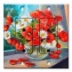 Printed 2 Gang Decora Duplex Receptacle Outlet with matching Wall Plate - Red and White Flowers