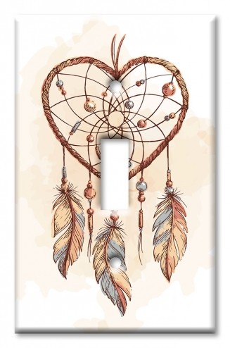 Art Plates - Decorative OVERSIZED Wall Plate - Outlet Cover - Dreamcatcher