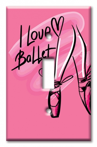 Art Plates - Decorative OVERSIZED Wall Plate - Outlet Cover - I Love Ballet