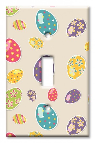 Art Plates - Decorative OVERSIZED Wall Plate - Outlet Cover - Easter Eggs