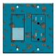Printed 2 Gang Decora Switch - Outlet Combo with matching Wall Plate - USA Toss