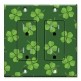 Printed 2 Gang Decora Duplex Receptacle Outlet with matching Wall Plate - Four Leaf Clovers