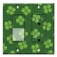 Printed 2 Gang Decora Switch - Outlet Combo with matching Wall Plate - Four Leaf Clovers