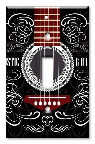 Art Plates - Decorative OVERSIZED Wall Plates & Outlet Covers - Acoustic Guitar