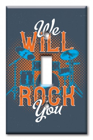 Art Plates - Decorative OVERSIZED Switch Plate - Outlet Cover - We Will Rock You
