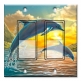 Printed Decora 2 Gang Rocker Style Switch with matching Wall Plate - Dolphins At Sunset