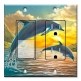 Printed 2 Gang Decora Switch - Outlet Combo with matching Wall Plate - Dolphins At Sunset