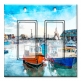 Printed Decora 2 Gang Rocker Style Switch with matching Wall Plate - Fishing Boats In the Bay