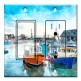 Printed 2 Gang Decora Switch - Outlet Combo with matching Wall Plate - Fishing Boats In the Bay