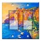 Printed Decora 2 Gang Rocker Style Switch with matching Wall Plate - Italy Seaside Village
