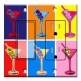 Printed 2 Gang Decora Switch - Outlet Combo with matching Wall Plate - Martini Pop Art